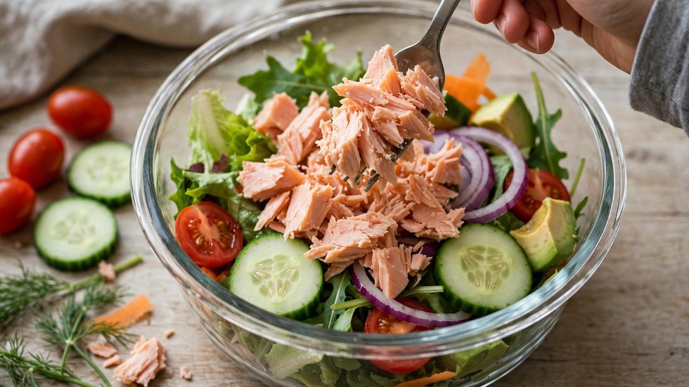 Assembling high-protein canned salmon meal prep bowls without mayonnaise